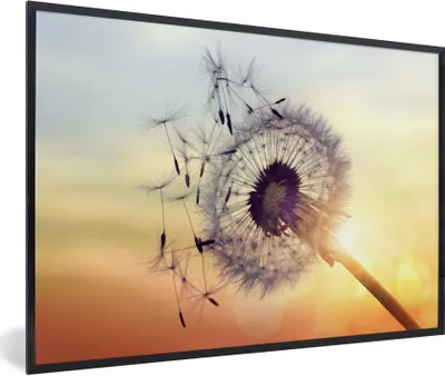 Produktbild von MuchoWow® Gerahmtes Poster Löwenzahn 90x60 cm - Poster mit Schwarzem Bilderrahmen Wandposter Rahmen Foto Bilder - Fotorahmen - Foto-Plakat