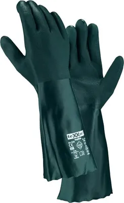 Imagen del producto de guante de protección química teXXor Topline, PVC, color verde, talla 8