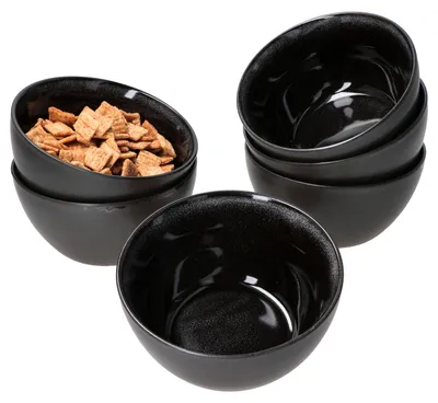 Immagine prodotto di Reactive Glaze Grigio-Nero - Set da 6 coppette da dessert da 450 ml - Ciotola per dessert e snack