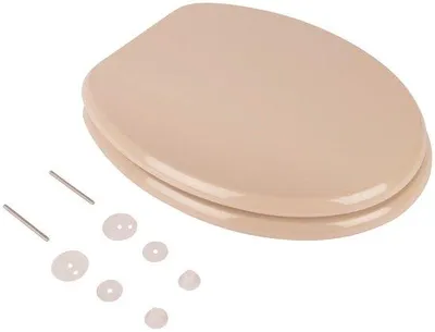 Productafbeelding van Ibenzoa® toiletzitting met houten kern en Active-Clean coating, O-vorm, verstelbare scharnieren 120–220 mm, belastbaar tot 150 kg, kleur: Bahama Beige