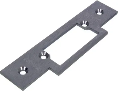 Produktbild von NAJDER Schließblech einfach universal mit Schieber, kurz, Edelstahl, für BRIMA-Türöffner, 120x24mm, für symmetrische Türöffner, Perfekt für den Einsatz mit Aluminium-, Stahl- oder PVC-Profilen