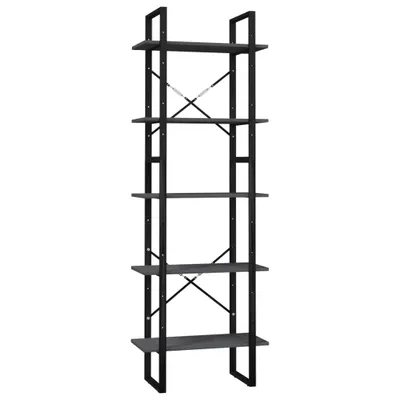 Produktbild von vidaXL Bücherregal 5 Fächer Grau 60x30x175 cm Massivholz Kiefer