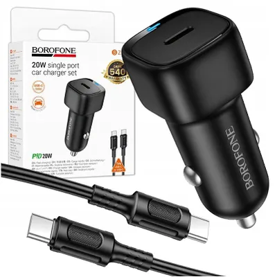 Obrázek produktu pro Rychlá nabíječka do auta Borofone, USB-C, PD 20W + kabel USB-C