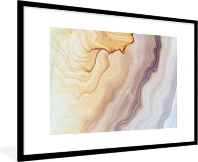 Produktbild von MuchoWow® Gerahmtes Poster Marmor - Textur - Sandstein - Gold - Marmoroptik 90x60 cm - Poster mit Schwarzem Bilderrahmen Wandposter Rahmen Foto Bilder - Wanddekoration - Fotos