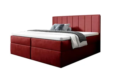 Produktbild von Bettso Boxspringbett Modernes kontinentales Bett mit Topper für Schlafzimmer HAVANA rot 200x200