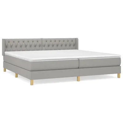 Produktbild von vidaXL Boxspringbett mit Matratze Hellgrau 200x200 cm Stoff