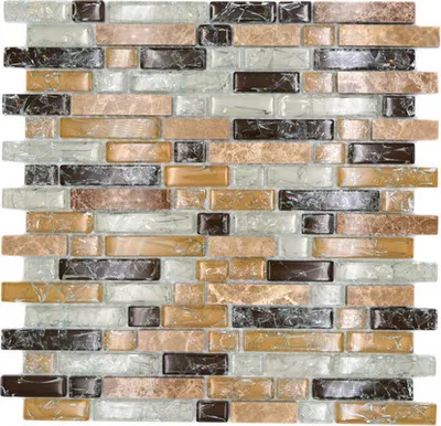 Produktbild von Glasmosaik mit Naturstein XIC V1353 braun/beige 29,8x30,5 cm