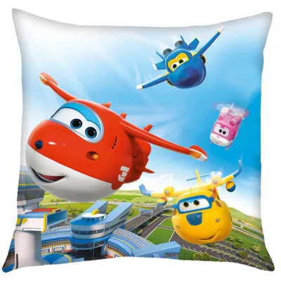 Produktbild von Flugübung | Kinder Deko-Kissen 40 x 40 cm | Super Wings | Wende-Motiv