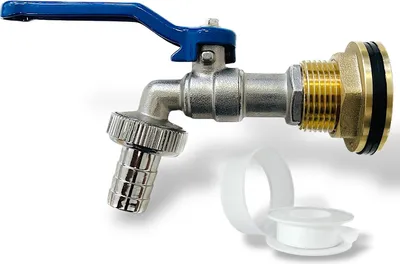 Produktbild von Regentonnendurchführung Tankdurchführung Fass Loch 34 mm Auslaufhahn Blau 3/4"