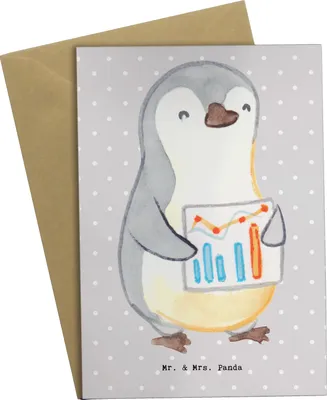 Produktbild von Mr. & Mrs. Panda Grußkarte Wirtschaftsanalytiker Herz - Grau Pastell - Geschenk, hochzeitskarten, einladungskarten, weihnachtskarten, glückwunschkarten, babykarte