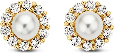 Produktbild von Ohrstecker echt Gold 585 (14 kt) mit Zirkonia und Perle