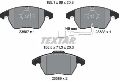 Obrázok produktu pre TEXTAR Sada brzdových doštičiek, kotúčová brzda Časť: 2358701