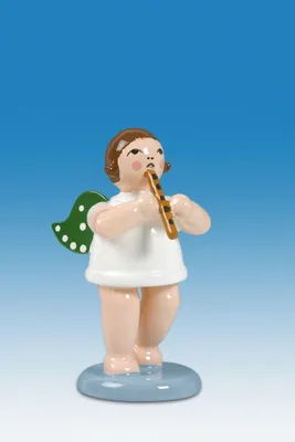 Produktbild von Holzfigur Engel mit Blockflöte ohne Krone Höhe 6cm NEU