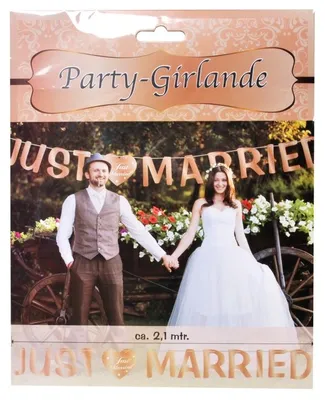 Produktbild von Buchstaben-Girlande Just Married rosegold
