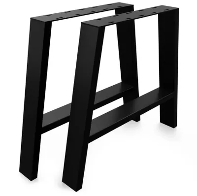 Produktbild von 2er-Set Tischbeine aus Metall – Schwarz, 81x55x70 cm