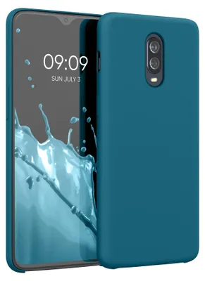 Produktbild von kwmobile Handyhülle für OnePlus 6T Hülle - Case Silikon - Kabelloses Laden - Schutzhülle Cover in Petrol matt