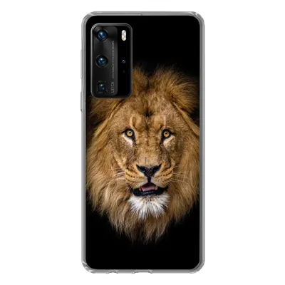 Produktbild von MuchoWow® Handyhülle Schutzhülle Hülle für Huawei P40 Pro Löwe - Porträt - Schwarz - Tiere Silikon Softcase Handy Hülle - Schutz