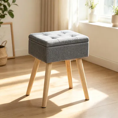 Fußhocker mit Stauraum, gepolstert, 40x30x50 cm, rechteckig