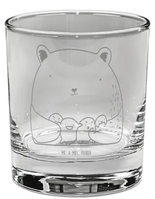Produktbild von Mr. & Mrs. Panda Whiskyglas Bär Gefühl - Transparent - Geschenk, Whiskeyglas, Tumbler, Wahnsinn, Glas, Teddy, Durchgedreht, Gravur, Whisky Becher, Verrückt