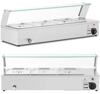 Immagine prodotto di Riscaldatore a buffet elettrico con coperchio e tre contenitori gastronomici da 2000 W