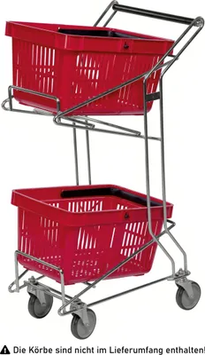 Produktbild von Kongamek Sammelwagen mit 2 Böden als Zubehör für Einkaufskörbe 560x260mm