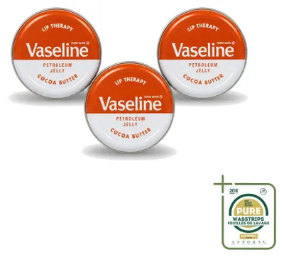 Obrázok produktu pre 3 x balzam na pery Vaseline Lip Therapy s kakaovým maslom, 20 g - balenie s 3 kusmi