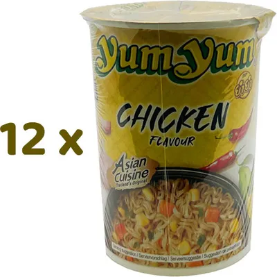 Produktbild von YumYum CUP Instatnudeln CHICKEN Flavour - Huhngeschmack 12x 70g
