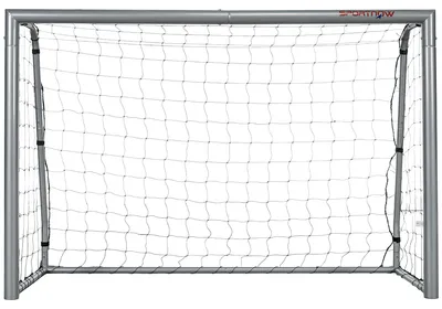 Produktbild von Fußballtor mit PE-Netzgewebe, Fußball-Tor für Kinder und Erwachsene, 240 x 85 x 160 cm, Stahl, PE, für Garten, Fußballtraining, Grau