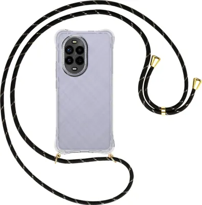 Produktbild von Handykette Backcover-Schutzhülle mit Band (Metall goldfarben) für Huawei Nova 13 Pro 5G - schwarz/gold