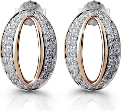 Immagine prodotto di Eleganti orecchini in bronzo e argento con zirconi M25007