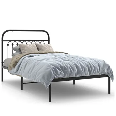 Obrázok produktu pre vidaXL Detská posteľ s čelom kovová čierna 100x190 cm