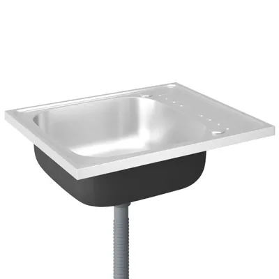 Image de vidaXL Evier avec égouttoir Set argenté 600x500x155 mm acier inoxydable