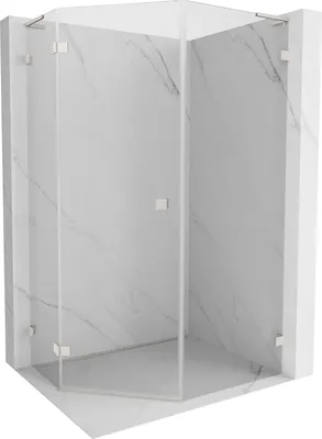 Obrázok produktu pre Päťuholníkový sprchový kút Mexen Lunar L, ľavé otváranie, 80 x 100 cm, priehľadný, brúsený nikel - 831L-080L-100P-97-00-L