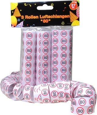 Produktbild von Udo Schmidt 11502 - Luftschlangen 80 , 3 Rollen- zum 80. Geburtstag