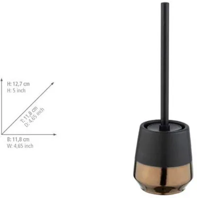 Immagine prodotto di Set da bagno in Vetroceramica con spazzola e supporto - Nero/Rame