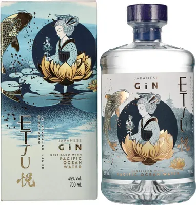 Image de Etsu Japanese Gin PACIFIC OCEAN WATER 45% Vol. 0,7l en boîte cadeau