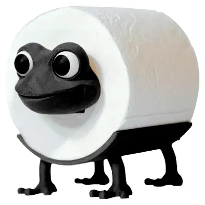 Image de Porte-rouleau de papier toilette en forme de grenouille, porte-rouleau de papier toilette sur pied en forme de grenouille, porte-rouleau de rechange en forme de grenouille, idéal comme porte-rouleau de papier toilette décoratif.