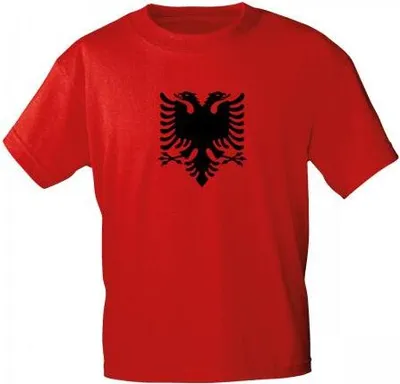 Produktbild von T-Shirt mit Print - Wappen ALBANIEN - 76307 rot Gr. S-XXL Größe - M