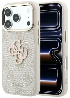 Immagine prodotto di Custodia per iPhone 18 Pro Max / 17 Pro Max, Guess, logo grande in resina, rosa