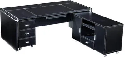 Immagine prodotto di Moderna scrivania angolare in MDF e acciaio inossidabile dal design elegante