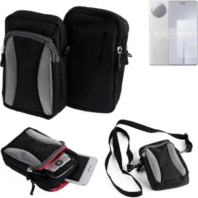 Produktbild von K-S-Trade Holster Schutz Hülle kompatibel mit Xiaomi Civi 3 Handy Hülle Gürteltasche Umhängetasche mit Zusatzfach schwarz
