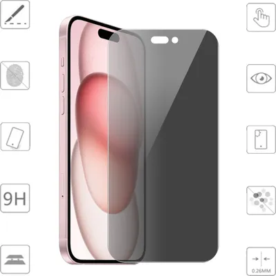 Image de Film de protection en verre trempé H9 « Privacy » pour écran LCD 2x 2.5D de 0,26 mm de l'iPhone 16 d'Apple