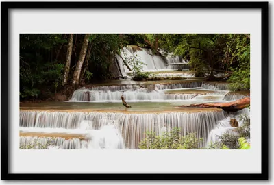 Produktbild von Bild 60x40 MDF-Rahmen Wandkunst Wald Wasserfall Natur
