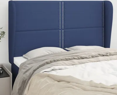 Produktbild von The Living Store Kopfteil mit Ohren Blau 147x23x118/128 cm Stoff