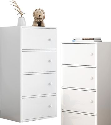 Nowoczesna Pojemna Komoda Szafka Z 4 Półkami Biała Styl Skandynawski Loft