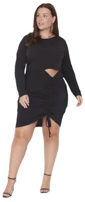 Obrázek produktu pro TRENDYOL Dámské mini šaty Trendyol Woman, úzký střih, kulatý výstřih, pletené. Velikost S