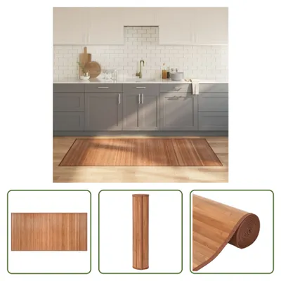 Produktbild von The Living Store Teppich Rechteckig Natur 100x200 cm Bambus