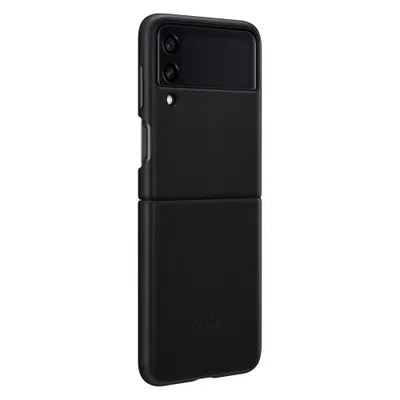 Zdjęcie produktu dla Samsung Leather Cover dla Galaxy Z Flip3 Czarny