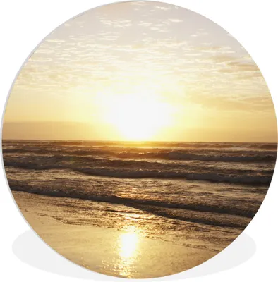 Produktbild von MuchoWow® Rundes Wandbild - Runde Bilder Sonne - Meer - Strand Ø 30 cm Kreis Wanddekoration Kunststoff - Wandkreis - Wandschmuck - Schlafzimmer - Bilder - Der Kreis - Kunst für die Wohnung - Plastik - Kunstdruck - Wandbild