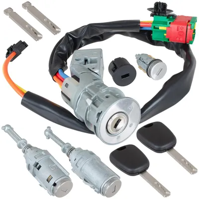 Obrázok produktu pre Citroën C3 I 2002 – Kompletný zámok zapaľovania + 2x vložky dverových zámkov + vložka zámku batožinového priestoru (4-dielna)